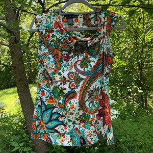 Paisley and floral sleeveless blouse/ shirt/ top